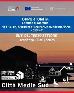 #Marsala verso un welfare di comunità con il PN Metro Plus Online il terzo avviso per il Polo Servizi e Inclusione destinato al centro Amabilina Social Housing